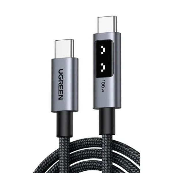 كابل شحن سريع يوجرين USB C إلى USB C PD 5A بطول 2 متر - أسود