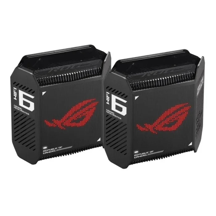 نظام ROG Rapture GT6 WiFI 6 Tr-Band للألعاب الشبكي (عبوة من قطعتين) - لون أسود