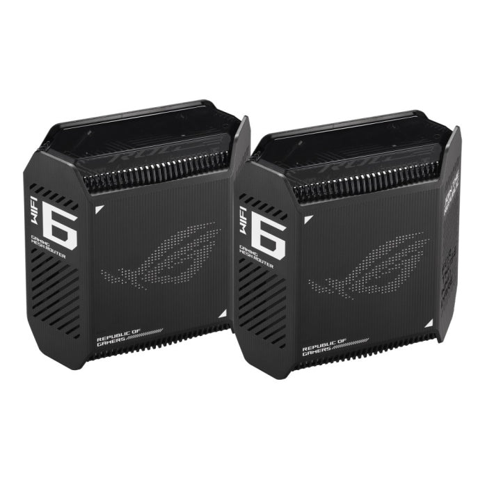 ROG Rapture GT6 WiFI 6 Tr-Band Gaming Mesh System ( Pack of 2) - Black Color