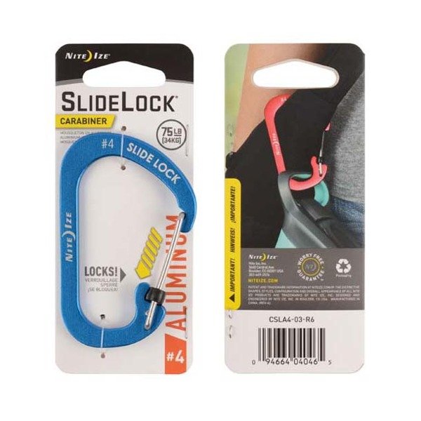 NiteIze | CSLA4-03-R6 | SlideLock® Carabiner Aluminum Blue
