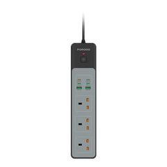 FWCH052- BK | Porodo 3AC | 45W | 300W Power Strip | Black - GulfStore.com