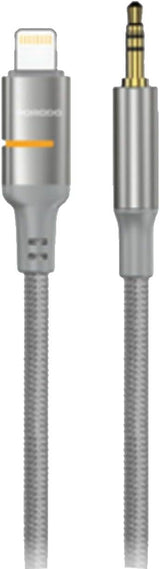 PD-CBL0029-GY-L | Porodo AUX to Lightning LED Light Cable | Gray