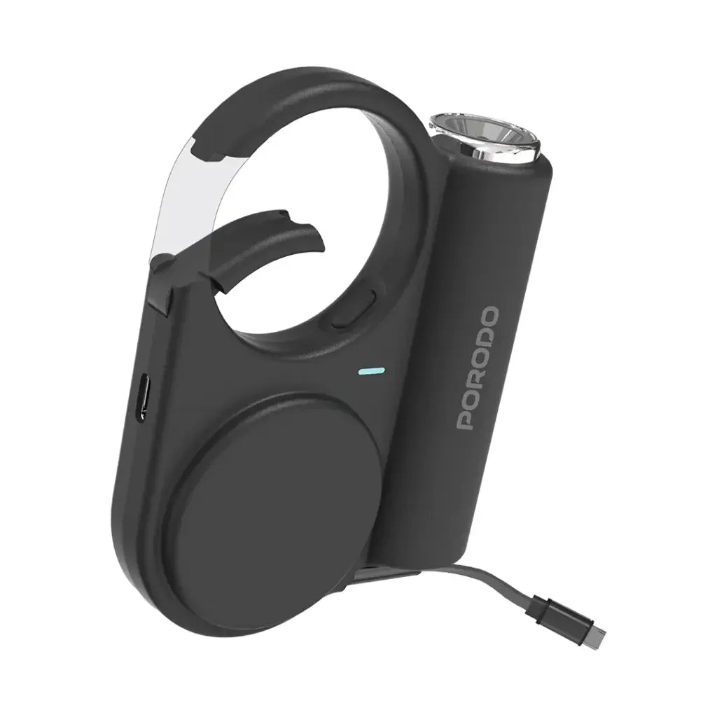 Porodo 5000mAh Outdoor Power Bank 70 cm Retractable (PD-PBFCH073-BK)