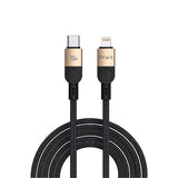 PW-12BDC254-DTBK | PAWA Levin Usb-C To Lightning Braided Cable 1.2M 30W | Desert Black