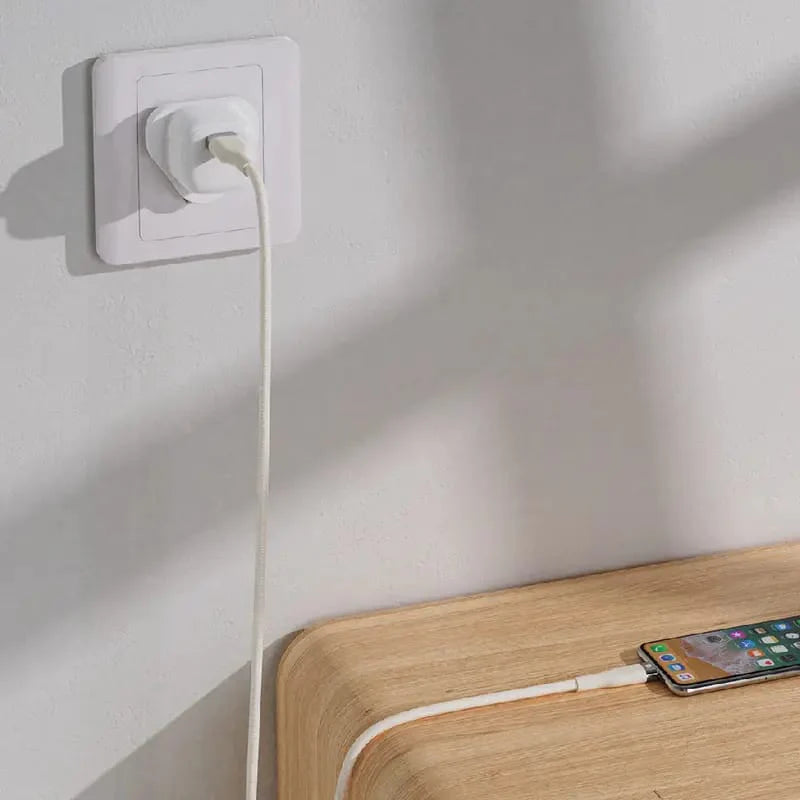 PR-RPBD12AC-WH | كابل PowerO+ Rapid Pro Premium المضفر من USB-A إلى C | 1.2 متر | أبيض