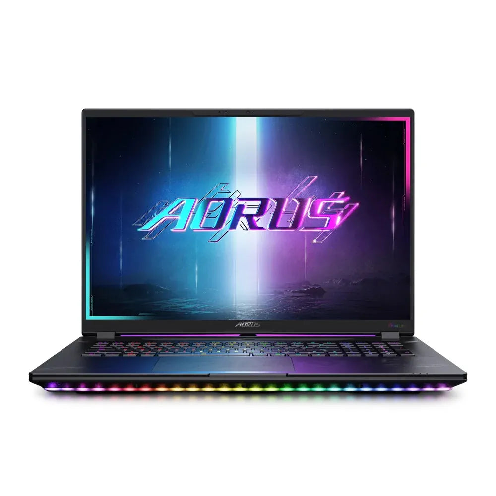 GIGABYTE AORUS MASTER 18 AM8H Gaming Laptop, Intel Core Ultra 9 275HX Processor, 64GB DDR5 Ram, 2TB NVMe SSD (1TBx2), RTX 5090 24GB GPU, 18’’ WQXGA 240Hz Display, Per-key RGB Backlit Keyboard (Arabic / English), Windows 11 Pro - Black