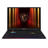 MSI Raider 18 HX AI A2XWIG Gaming Laptop, Intel Core Ultra 9 285HX Processor, 32GB RAM DDR5, 1TB SSD NVMe Gen4, RTX 5080 16GB Graphics, 18" QHD+ IPS 240Hz Display, Per-Key RGB Backlit Keyboard, Windows 11 Pro - Core Black