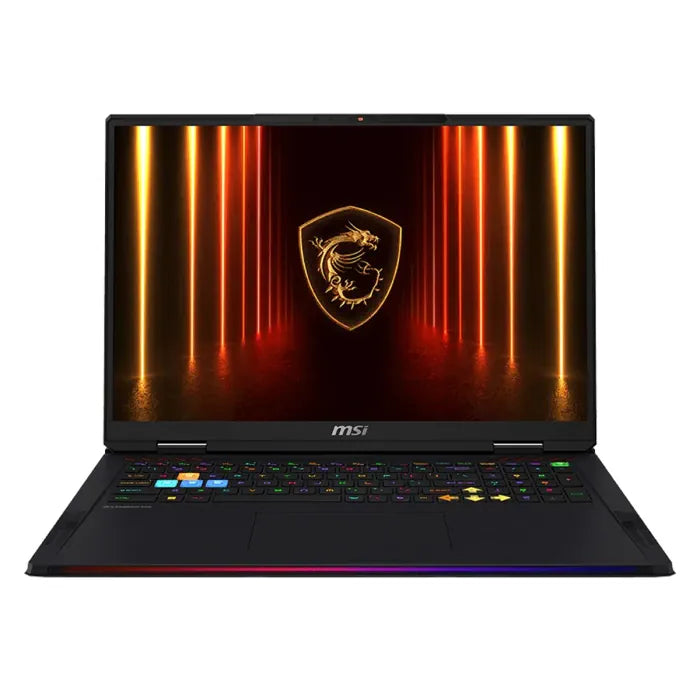 MSI RAIDER 18 HX AI A2XWJG Gaming Laptop, Intel Core Ultra 9 285HX Processor, 64GB Ram DDR5, 2TB SSD NVMe, RTX 5090 24GB Graphics, 18" QHD IPS 240Hz Display, Per-Key RGB Keyboard, Windows 11 Home, Core Black