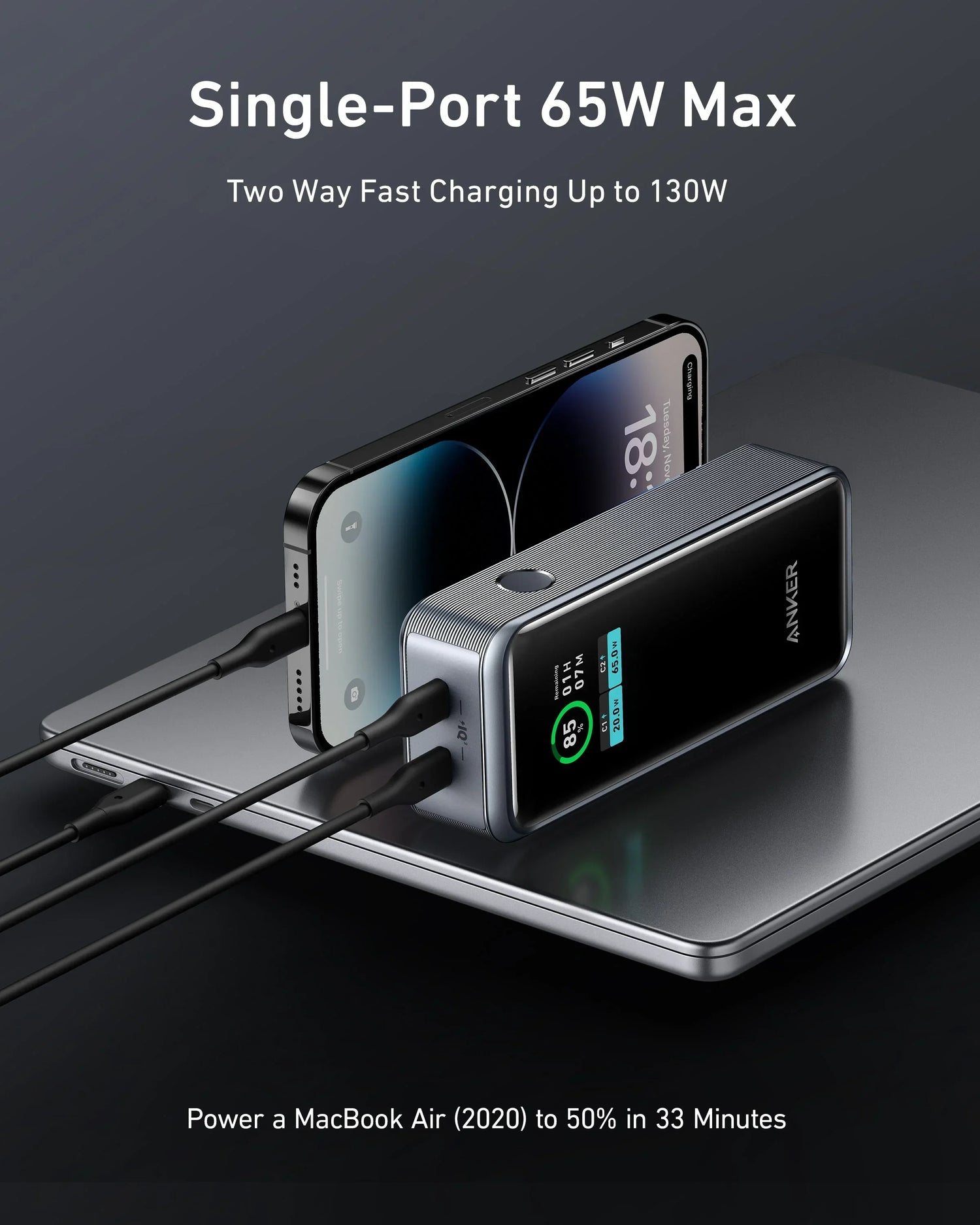 Anker Prime 12000mAh Power Bank 130W A1335