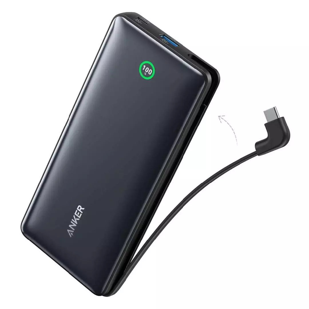 A1387H11-1 | Anker Nano Power Bank 20K mAh 30W | Built-In USB-C Cable | Black