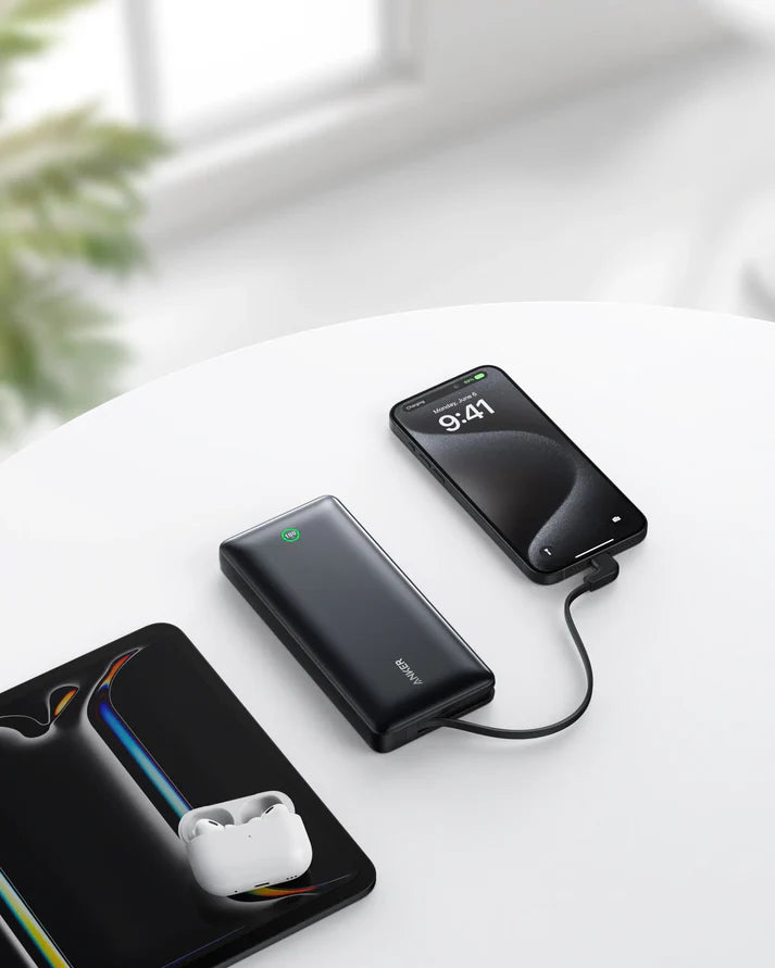 A1387H11 Anker Nano Power Bank (20K, 30W, Built-In USB-C Cable) -Black