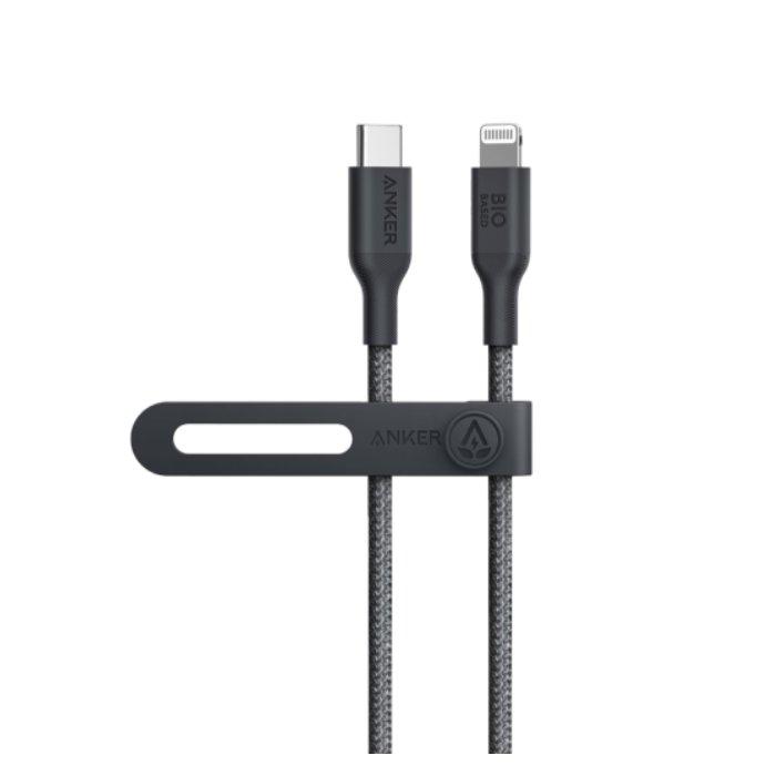 A8623012 | كابل أنكر USB-C إلى لايتنينج | 6 أقدام/1.8 متر | نايلون جديد | أسود