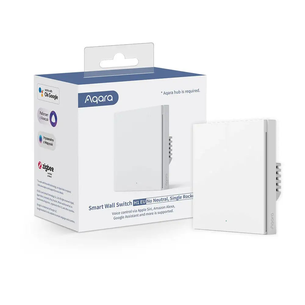 Aqara Smart Wall Switch H1 (no neutral, single rocker) | AK071EUW01 - GulfStore.com