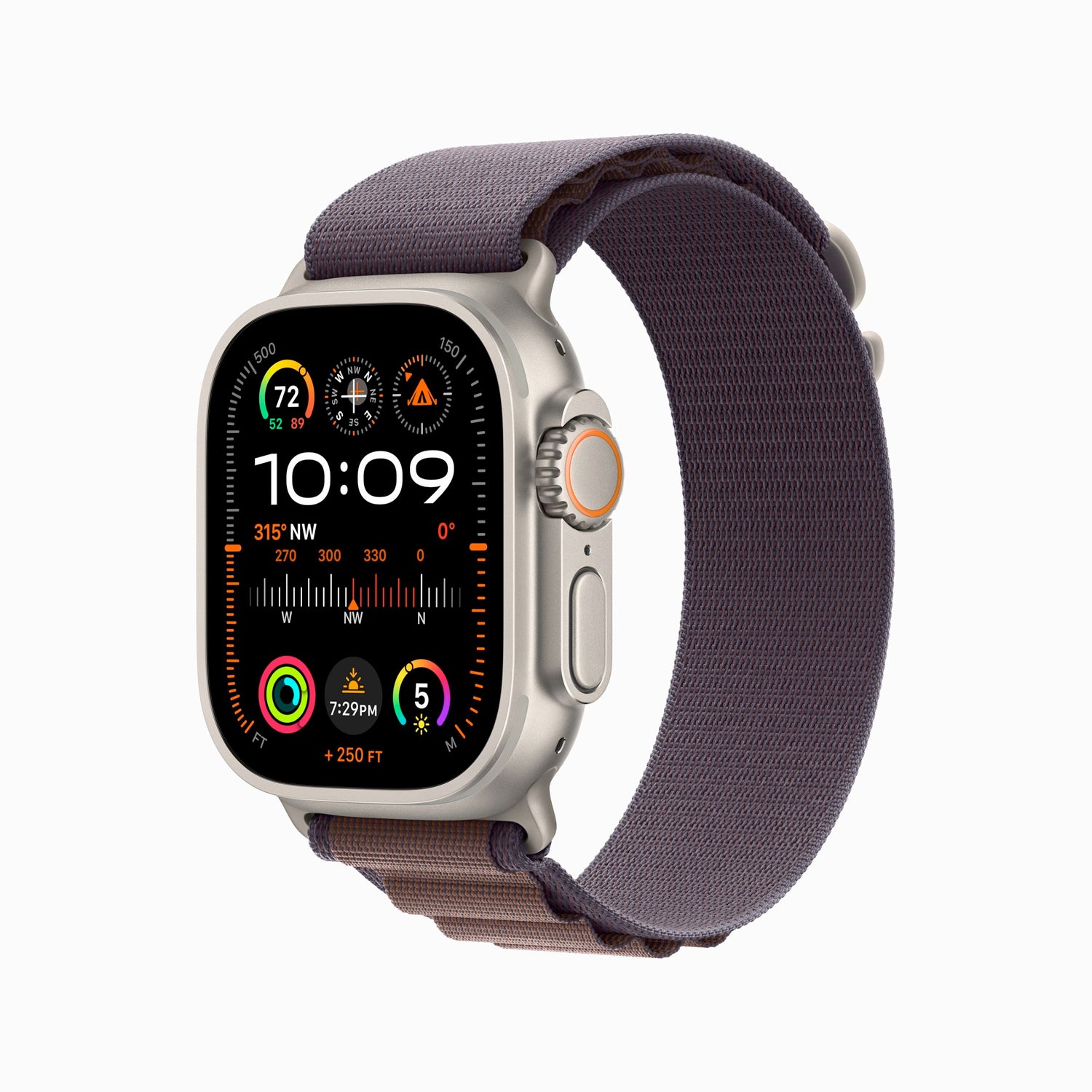 Apple Watch Ultra 2 GPS + Cellular, 49mm Titanium Case with Indigo Alpine Loop