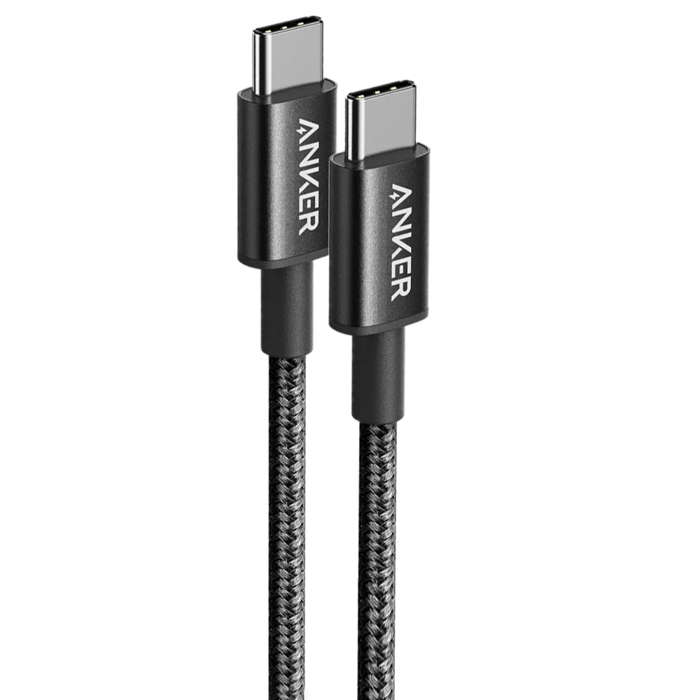 Anker Charging Cable USB-C to USB-C Nylon Cable 3.3ft, 1M 60W Black - A8752H11