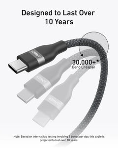 A82E2H12 Anker USB-C to USB-C Cable 240W (Upcycled-Braided) (1.8m/6ft) -Black - GulfStore.com