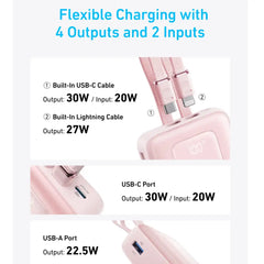 A1681H51 , Anker Zolo Power Bank (20K, 30W, Built-In USB-C and Lightning Cable) -Pink - GulfStore.com