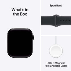 Apple Watch Series 11 GPS + Cellular 46mm Jet Black Aluminium Case with Black Sport Band - M/L - GulfStore.com