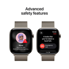 Apple Watch Series 11 GPS + Cellular 42mm Gold Titanium Case with Gold Milanese Loop - GulfStore.com