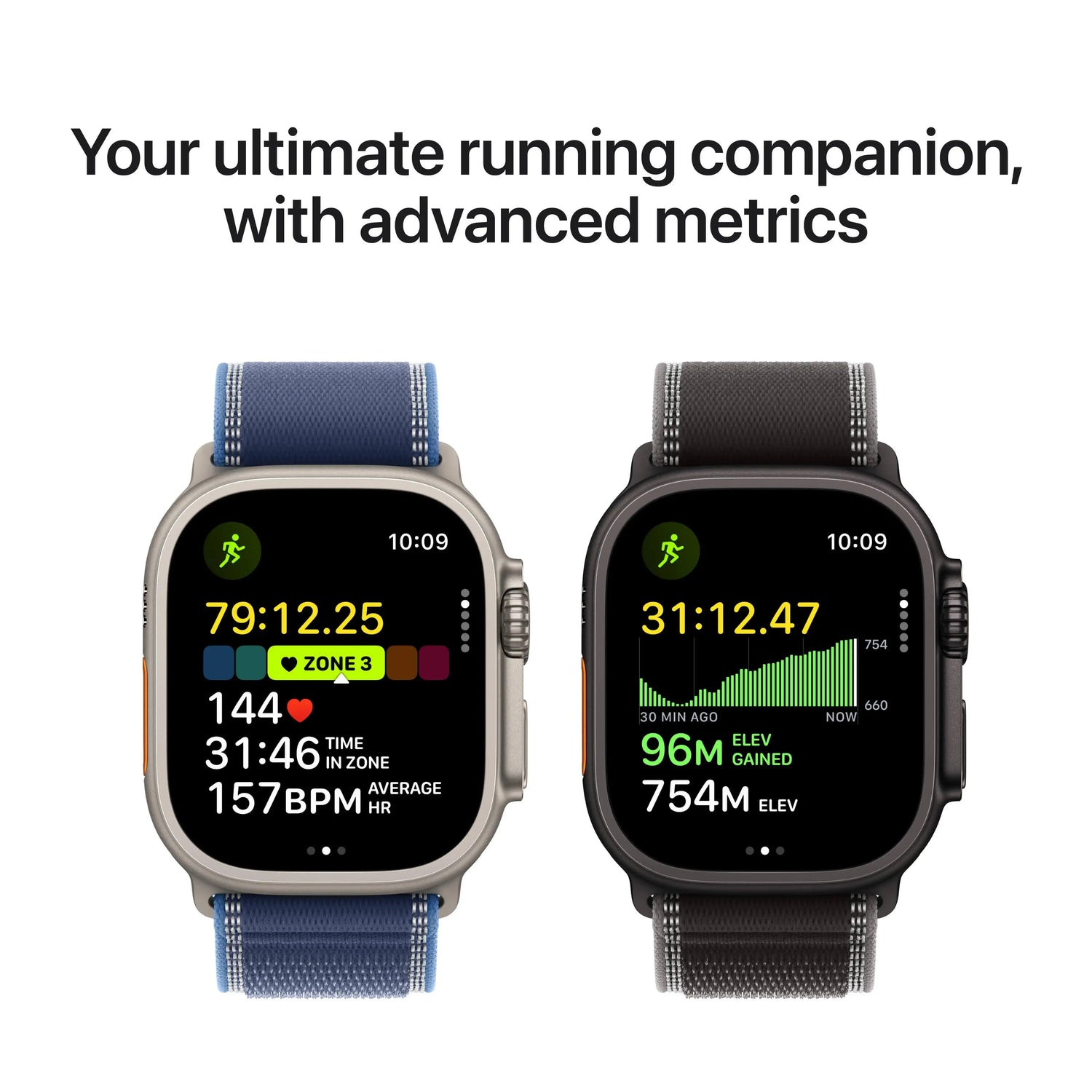 Apple Watch Ultra 3 GPS + Cellular 49mm Black Titanium Case with Black/Charcoal Trail Loop - S/M - GulfStore.com