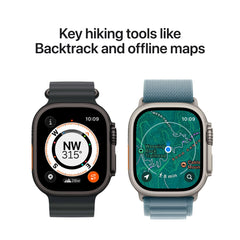 Apple Watch Ultra 3 GPS + Cellular 49mm Black Titanium Case with Black/Charcoal Trail Loop - M/L - GulfStore.com