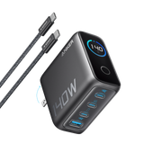 B2697KZ1 | شاحن أنكر سريع PD | 140 واط، 4 منافذ، PD 3.1 | مع كابل USB-C | رمادي داكن