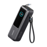 A1695H11 | باور بانك أنكر | 25000 مللي أمبير | 165 واط | كابلات مدمجة وسحب | أسود