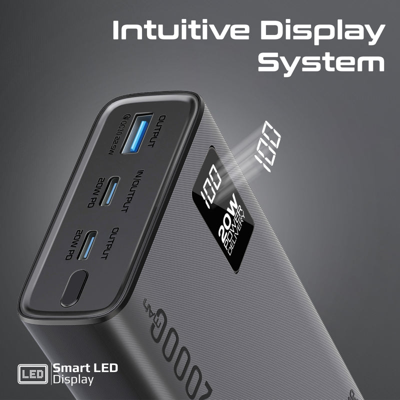 Promate Bolt-20PD+.Black 20000mAh Power Bank with 35W USB-C Power Delivery - GulfStore.com