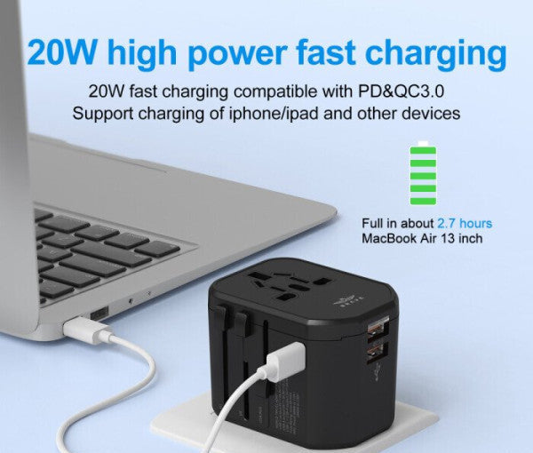 Brave Travel 3 Port + AC Travel Adapter BTC-33