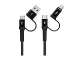Feeltek Fast Charging Multi-Plug Cable 200 cm (Braid + Metallic) - Black