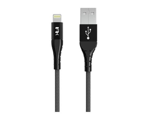 Feeltek Air Lightning to USB-A Cable 180 cm - Braid + Metallic - Black