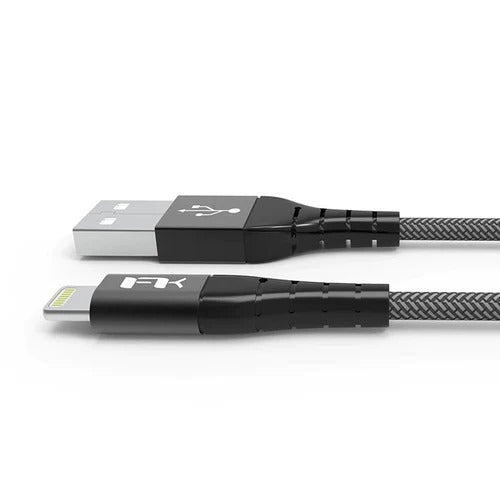 Feeltek Air Lightning to USB-A Cable 180 cm - Braid + Metallic - Black