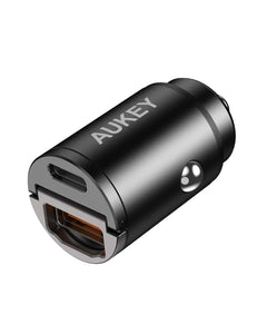 AUKEY CC-A3 BK 30W PD Metal Dual Port Fast Car Charger with PPS & QC 3.0 – Black - GulfStore.com