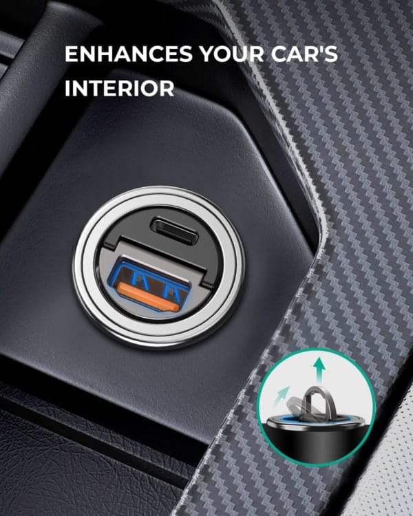 AUKEY CC-A3 BK 30W PD Metal Dual Port Fast Car Charger with PPS & QC 3.0 – Black - GulfStore.com