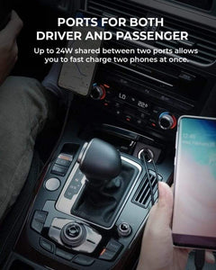 AUKEY CC-A3 BK 30W PD Metal Dual Port Fast Car Charger with PPS & QC 3.0 – Black - GulfStore.com