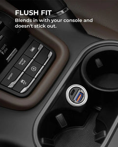 AUKEY CC-A3 BK 30W PD Metal Dual Port Fast Car Charger with PPS & QC 3.0 – Black - GulfStore.com