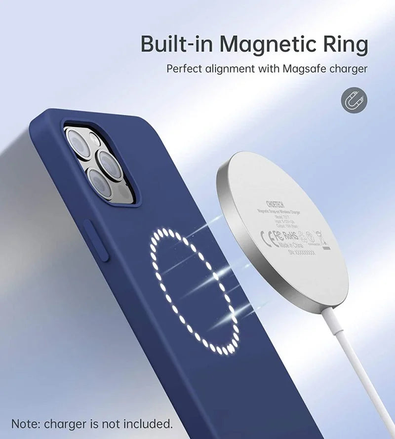 Choetech , Silicon Magnatic Phone Case For iPhone 12/12pro - Blue , PC0095-MB-Blue