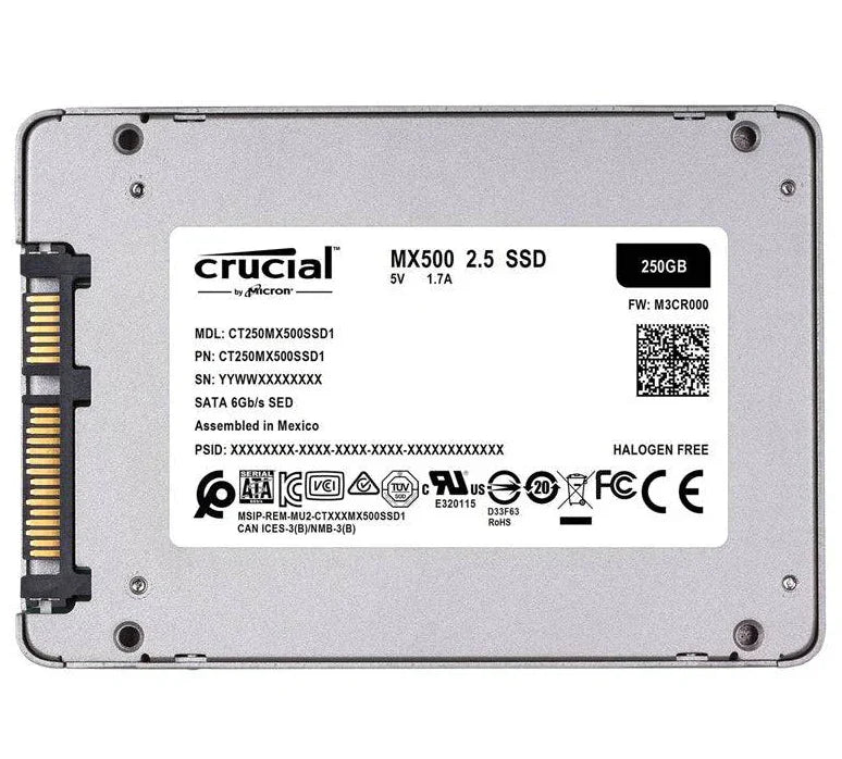 Crucial MX500 - 250 جيجابايت / 2.5 بوصة / SATA-III - SSD (محرك أقراص الحالة الصلبة)