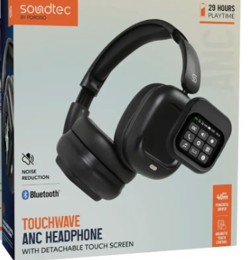 PDJYBN618BK | Porodo Soundtec Touchwave ANC Headphones With Detachable Touch Screen | Black