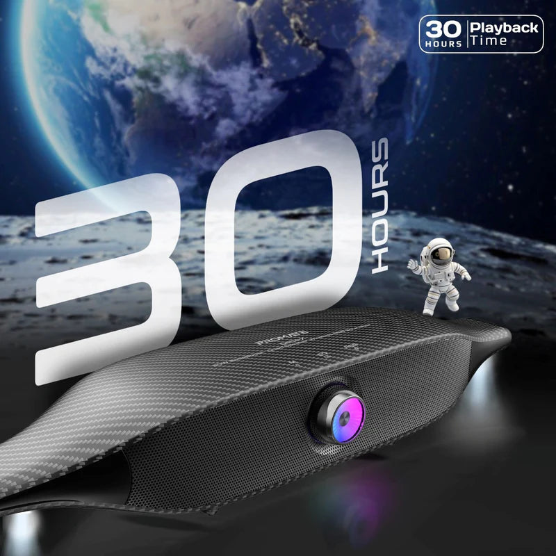 PROMATE 20W BassBoost™ Quad Speaker Wireless RGB Soundbar  • 30Hours Playback - Black Titanium