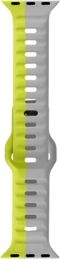 PW-WLLS49IW-GYYL | سوار باوا لاغوس الفاخر المصنوع من السيليكون الناعم، إصدار محدود، مقاس 45/49 مم | رمادي/أصفر