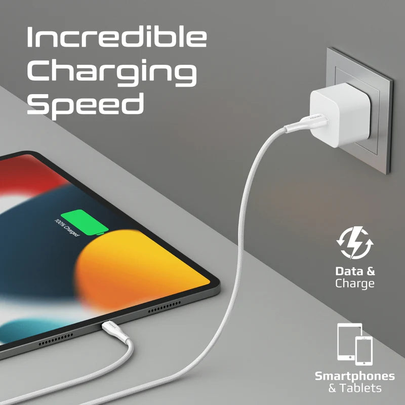 PROMATE 2M Super-Flexible USB to Lightning Connector Cable • 2A Standard Charging - White