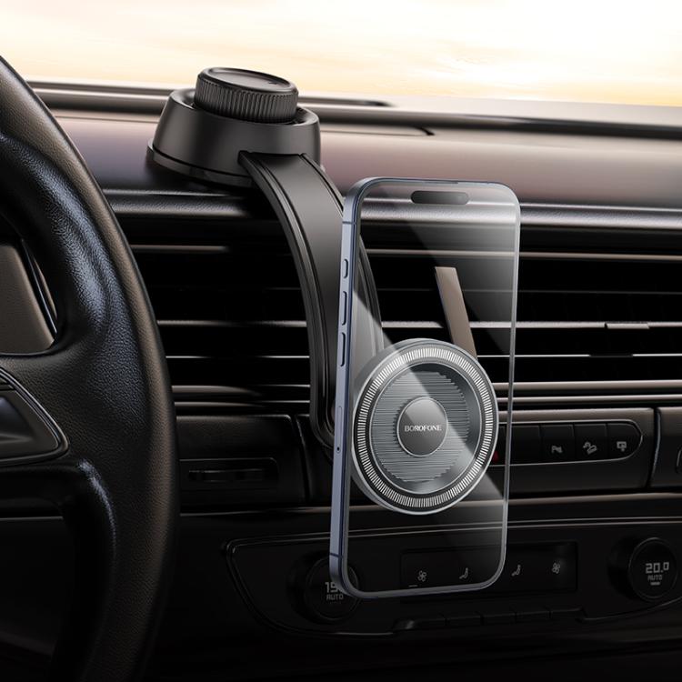 BH123 | Borofone Profit Magnetic Car Holder | Center Console | Black