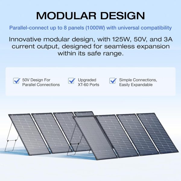 Ecoflow 2 Pcs 125W Solar Panels , 250W Bifacial Rigid Modularl Solar Panel - GulfStore.com