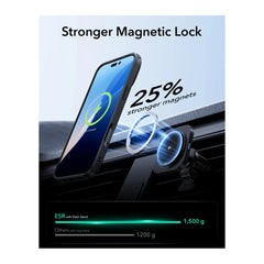 ESR | 1A7490202 | ESR iPhone 16 Pro Classic Hybrid | HaloLock with Stash Stand Case | Clear Black