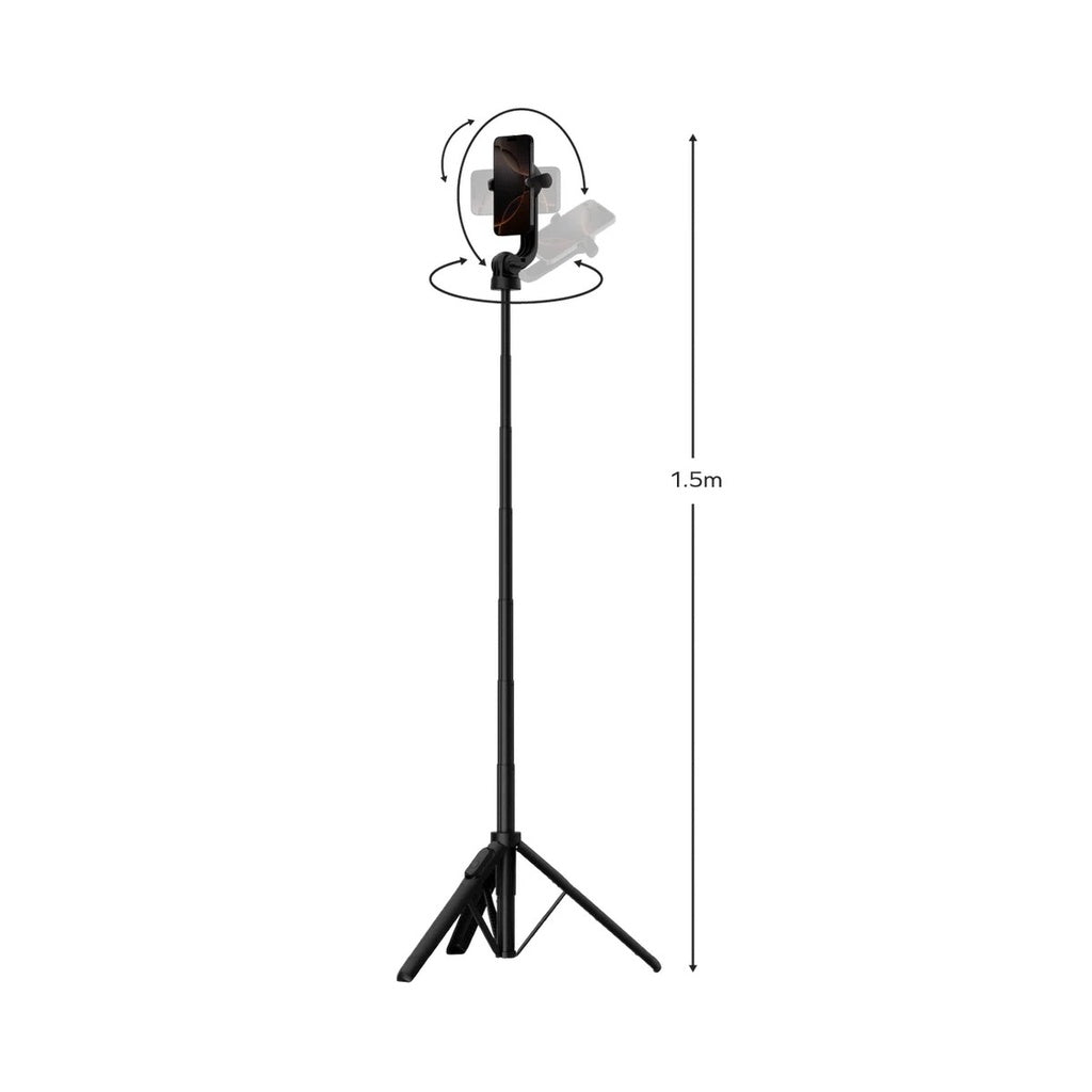 KM17D| Momax  1-Snap Pole Magnetic Selfie Stick  | Black - GulfStore.com