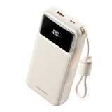 FHPW0 | Vention Power Bank 20000mAh (Micro-USB + USB-C + USB-A + USB-A) with Built-in USB-C and Lightning Cables 22.5W | White