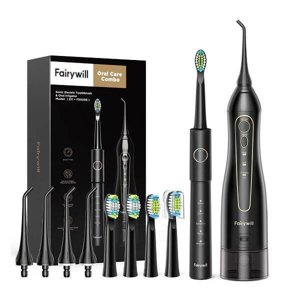 Fairywill Water Flosser and Sonic Electric Toothbrush E11