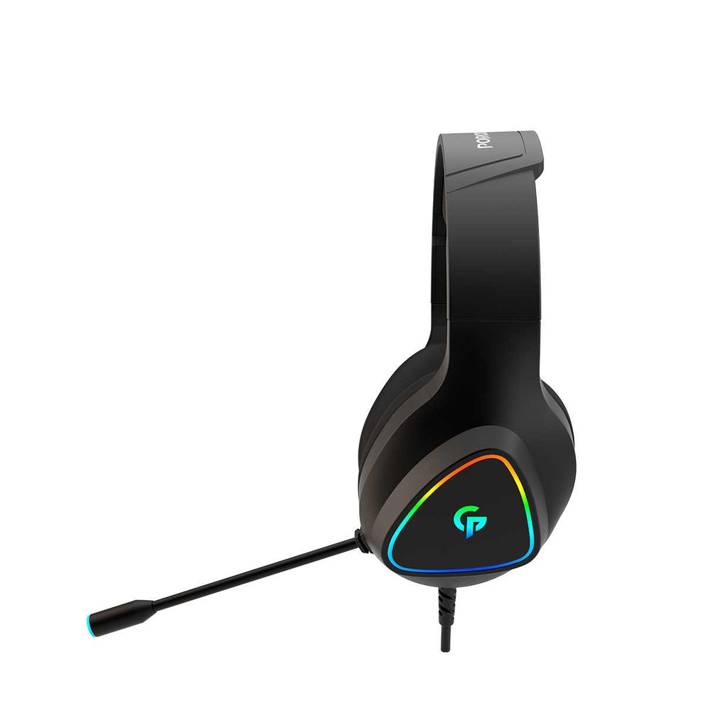 PORODO RGB GAMING HEADPHONE HD SOUND BLACK PDX414-BK