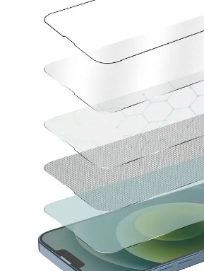 جرين - شاشة حماية زجاجية 3D HD ماتي برو لآيفون 13 برو ماكس باللون الأخضر - شفاف
